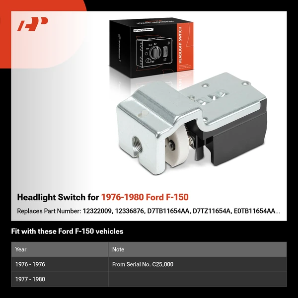 Headlight Switch for 1976-1980 Ford F-150