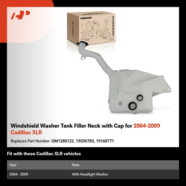 Windshield Washer Tank Filler Neck with Cap for 2004-2009 Cadillac XLR