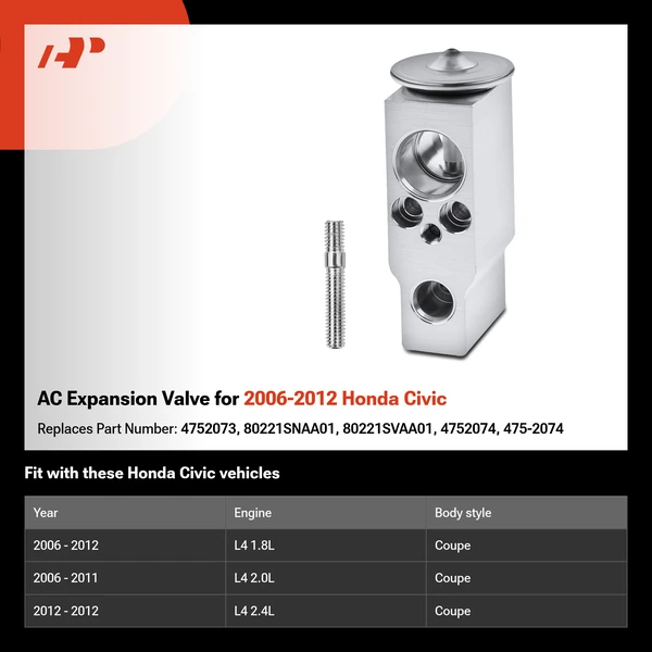 AC Expansion Valve for 2006-2012 Honda Civic