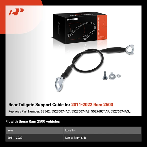 Rear Tailgate Support Cable for 2011-2022 Ram 2500