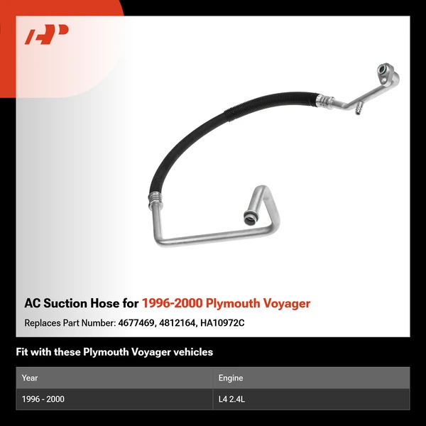 AC Suction Hose for 1996-2000 Plymouth Voyager
