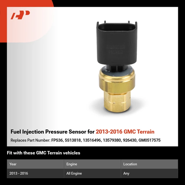 Fuel Injection Pressure Sensor for 2013-2016 GMC Terrain