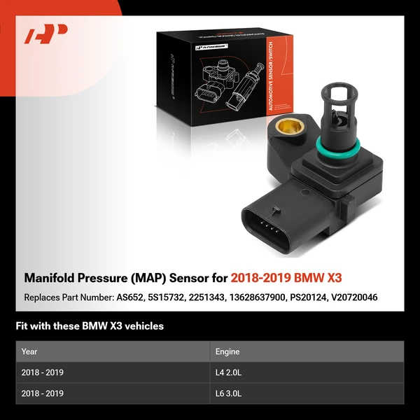 Manifold Pressure (MAP) Sensor for 2018-2019 BMW X3