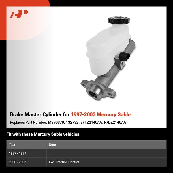 Brake Master Cylinder for 1997-2003 Mercury Sable