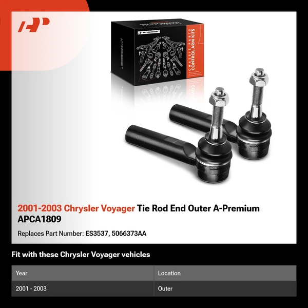 2001-2003 Chrysler Voyager Tie Rod End Outer A-Premium APCA1809