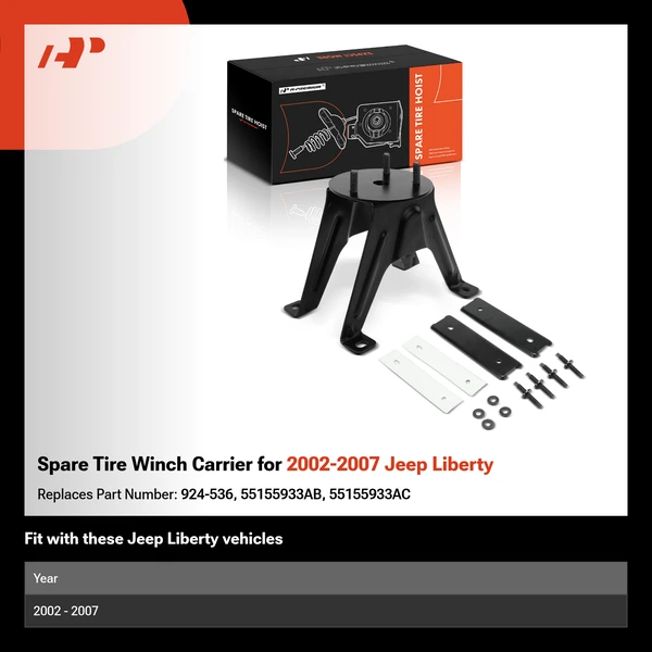Spare Tire Winch Carrier for 2002-2007 Jeep Liberty