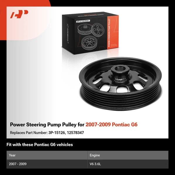 Power Steering Pump Pulley for 2007-2009 Pontiac G6