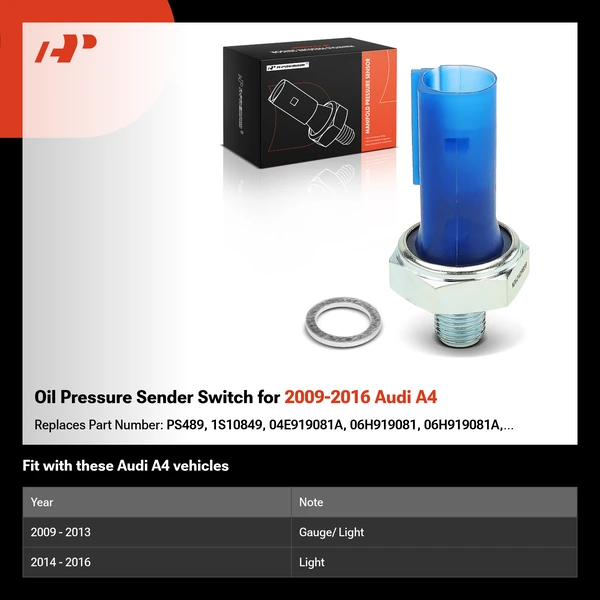 Oil Pressure Sender Switch for 2009-2016 Audi A4