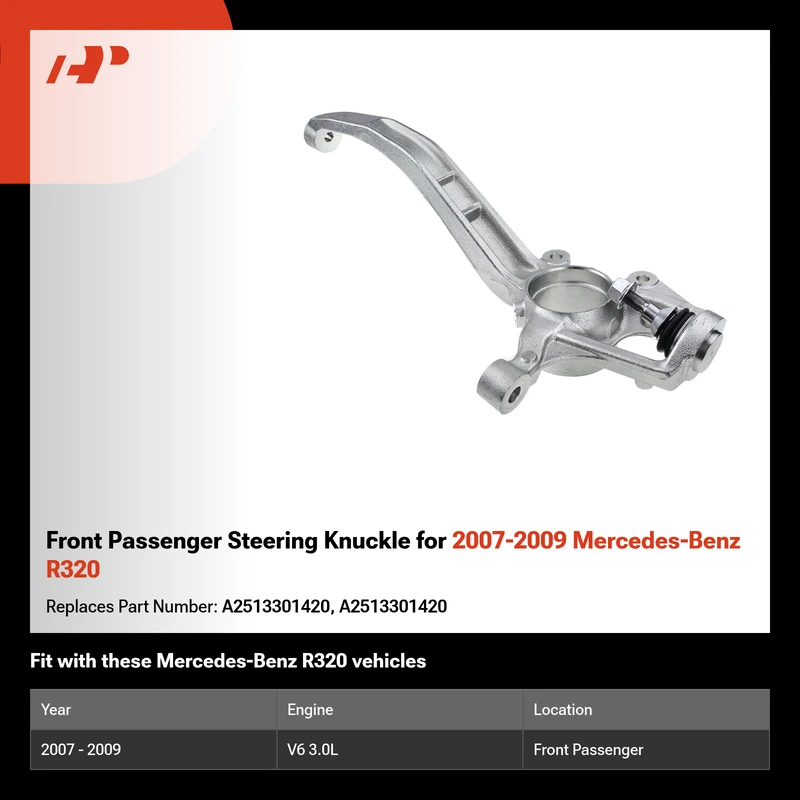 Front Passenger Steering Knuckle for 2007-2009 Mercedes-Benz R320