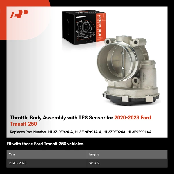 Throttle Body Assembly with TPS Sensor for 2020-2023 Ford Transit-250