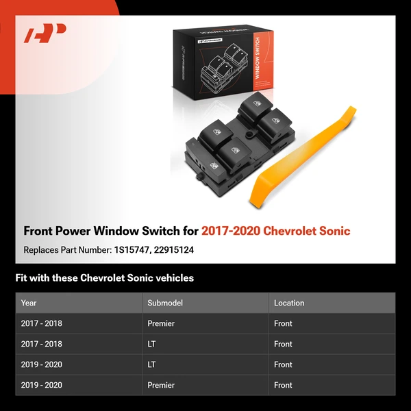 Front Power Window Switch for 2017-2020 Chevrolet Sonic