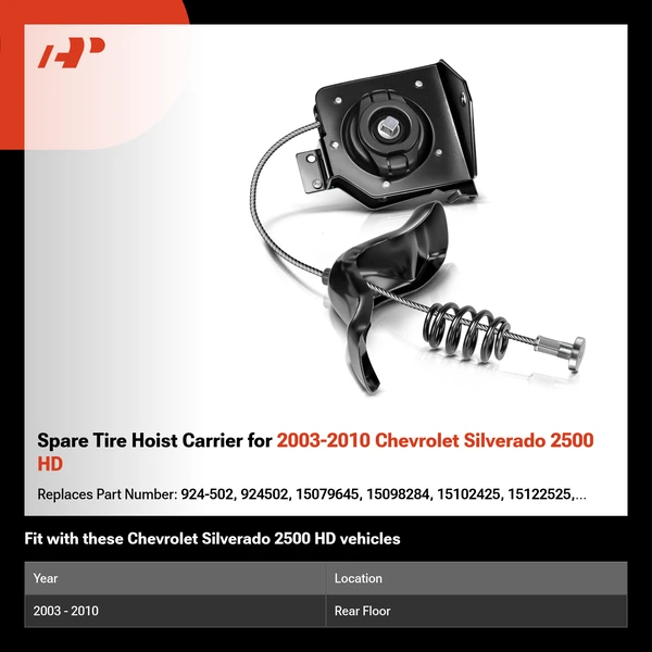 Spare Tire Hoist Carrier for 2003-2010 Chevrolet Silverado 2500 HD