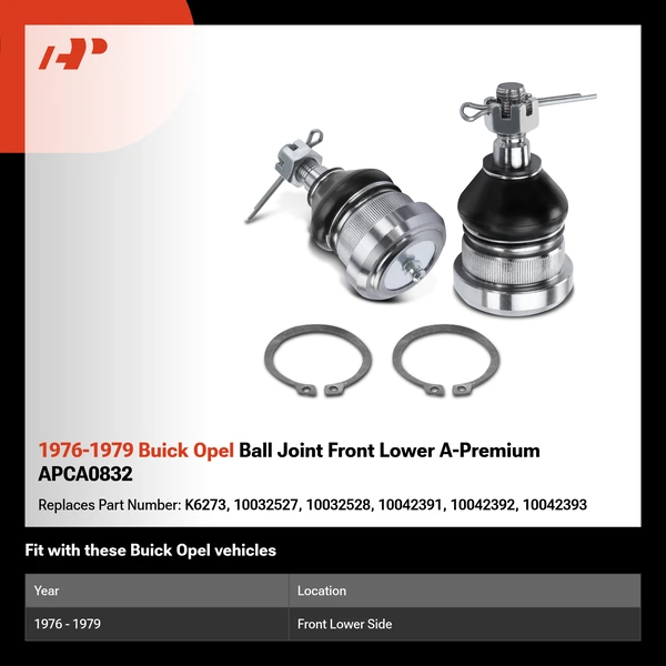 1976-1979 Buick Opel Ball Joint Front Lower A-Premium APCA0832