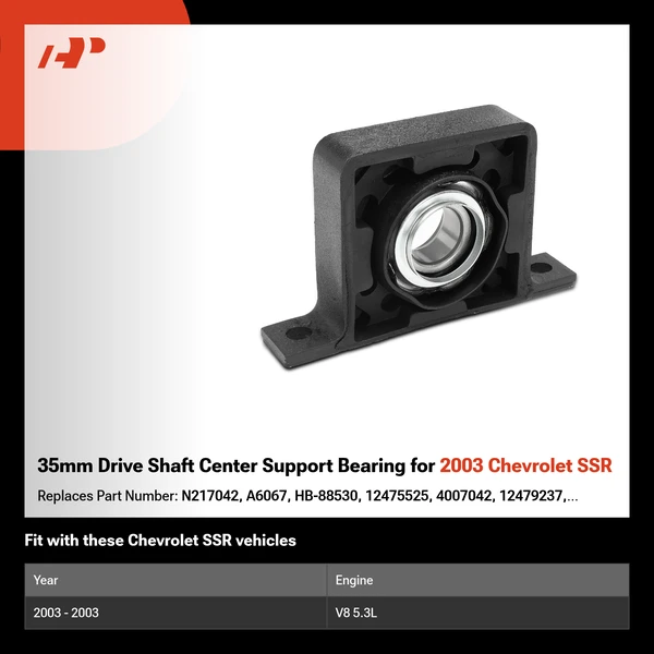 35mm Drive Shaft Center Support Bearing for 2003 Chevrolet SSR