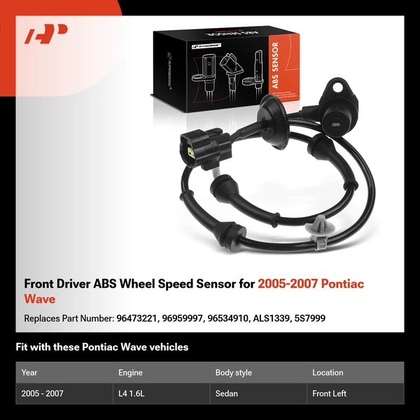 Front Driver ABS Wheel Speed Sensor for 2005-2007 Pontiac Wave