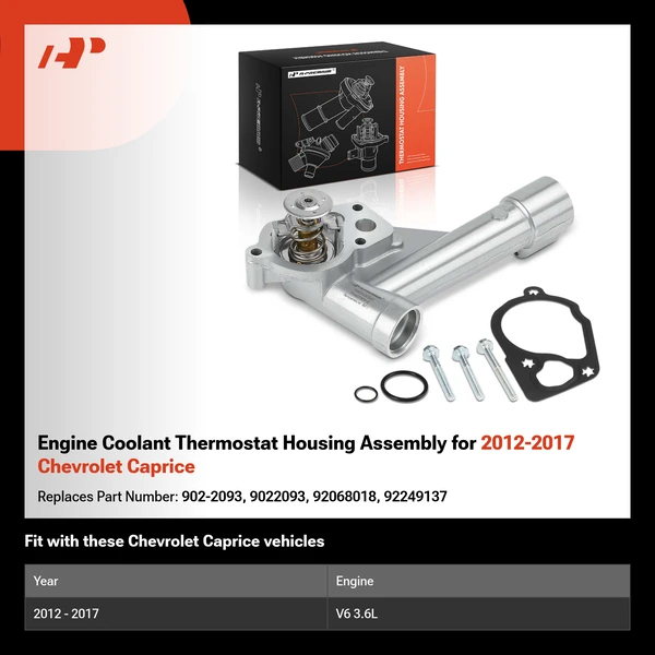Engine Coolant Thermostat Housing Assembly for 2012-2017 Chevrolet Caprice