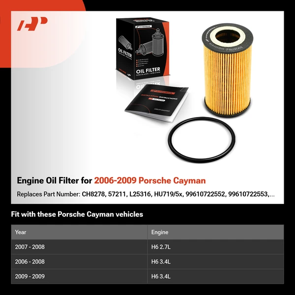 Engine Oil Filter for 2006-2009 Porsche Cayman
