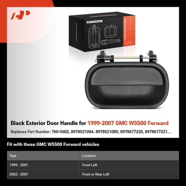 Black Exterior Door Handle for 1999-2007 GMC W5500 Forward