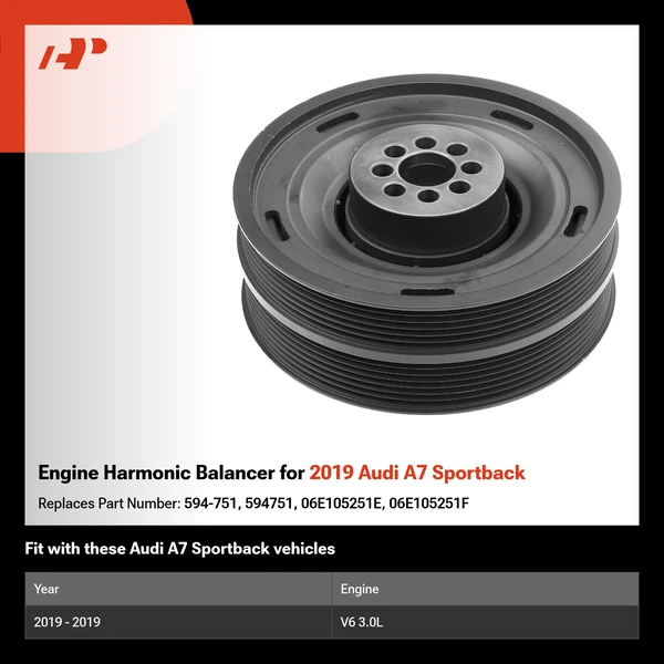 Engine Harmonic Balancer for 2019 Audi A7 Sportback