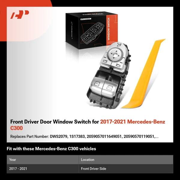 Front Driver Door Window Switch for 2017-2021 Mercedes-Benz C300