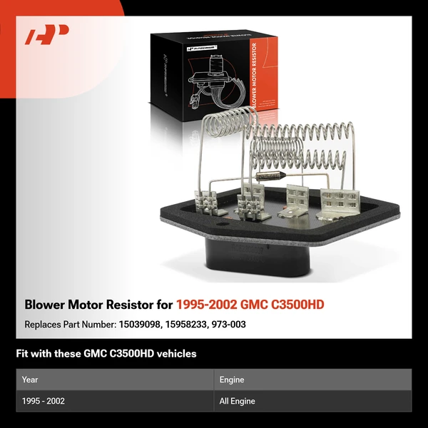 Blower Motor Resistor for 1995-2002 GMC C3500HD