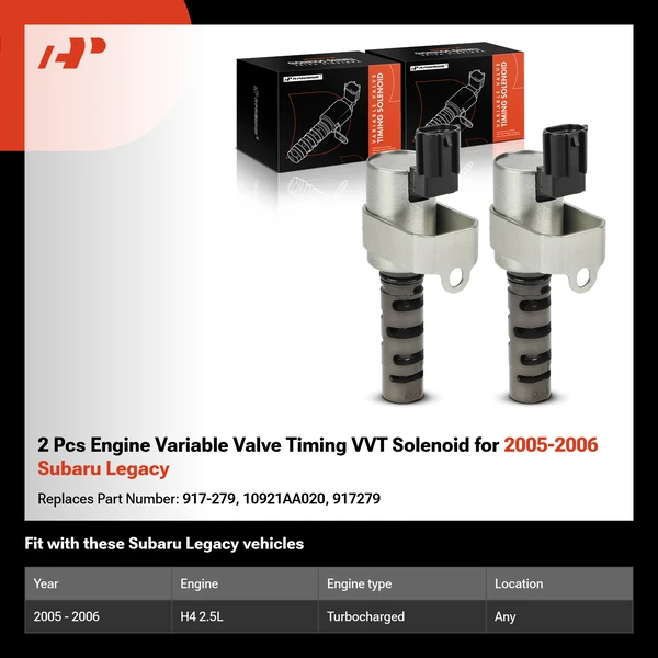 2 Pcs Engine Variable Valve Timing VVT Solenoid for 2005-2006 Subaru Legacy