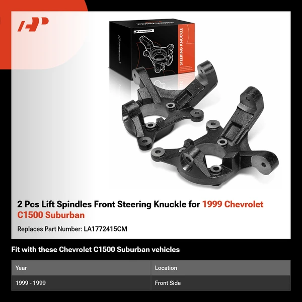 2 Pcs Lift Spindles Front Steering Knuckle for 1999 Chevrolet C1500 Suburban