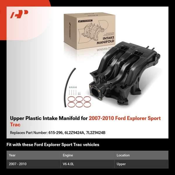 Upper Plastic Intake Manifold for 2007-2010 Ford Explorer Sport Trac