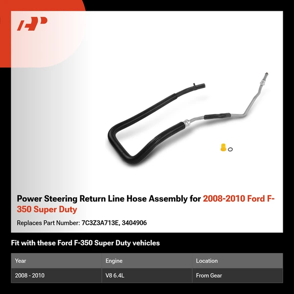 Power Steering Return Line Hose Assembly for 2008-2010 Ford F-350 Super Duty