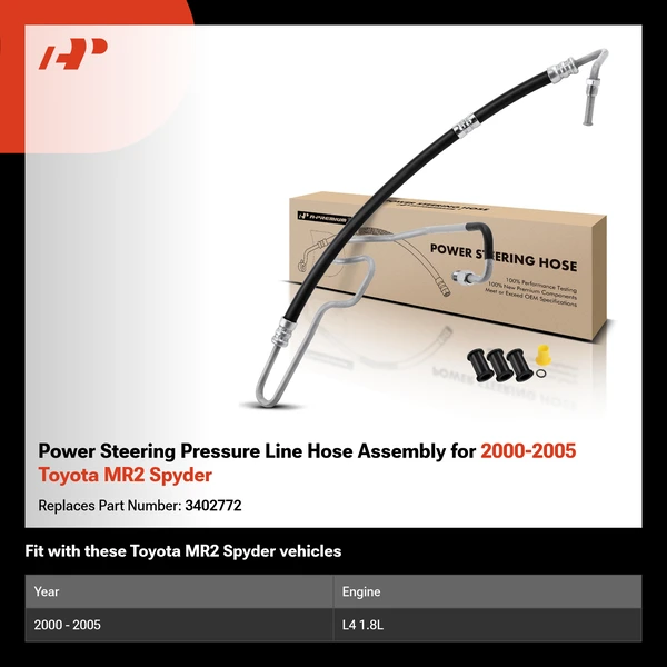 Power Steering Pressure Line Hose Assembly for 2000-2005 Toyota MR2 Spyder