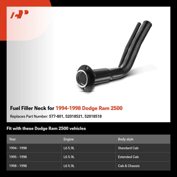 Fuel Filler Neck for 1994-1998 Dodge Ram 2500