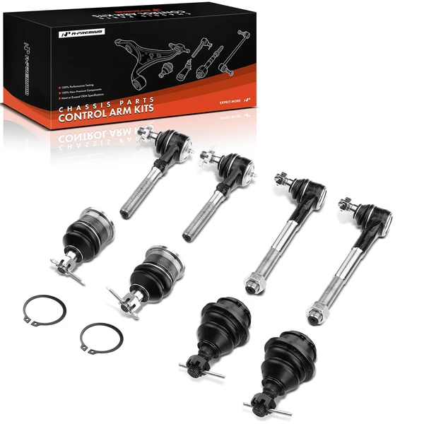 1997-1999 Ford F-250 A Set of 8 Ball Joint and Tie Rod End Kit Inner & Outer A-Premium APCA2364