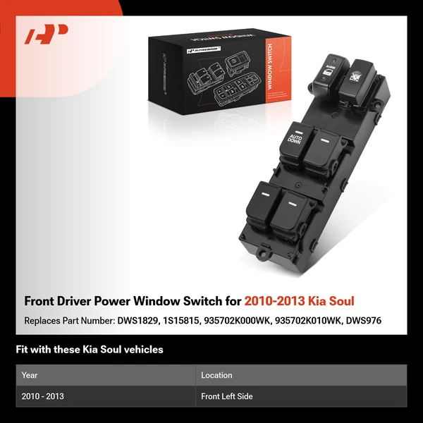 Front Driver Power Window Switch for 2010-2013 Kia Soul