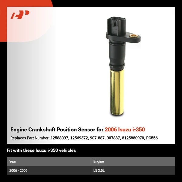 Engine Crankshaft Position Sensor for 2006 Isuzu i-350