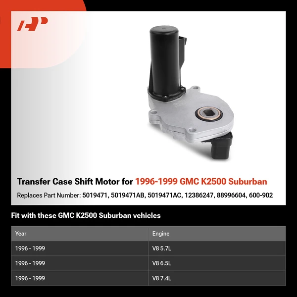 Transfer Case Shift Motor for 1996-1999 GMC K2500 Suburban