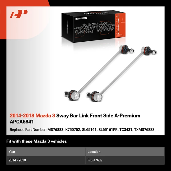 2014-2018 Mazda 3 Sway Bar Link Front Side A-Premium APCA6841