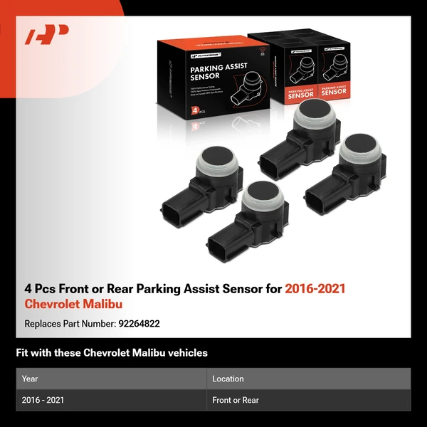 4 Pcs Front or Rear Parking Assist Sensor for 2016-2021 Chevrolet Malibu