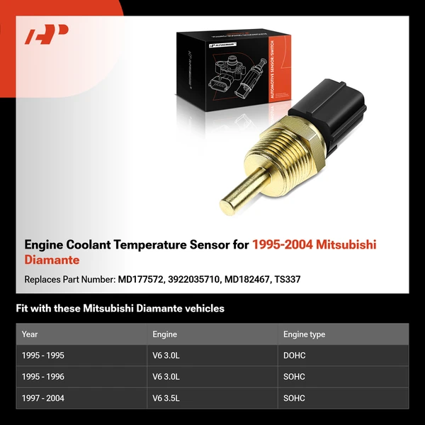 Engine Coolant Temperature Sensor for 1995-2004 Mitsubishi Diamante