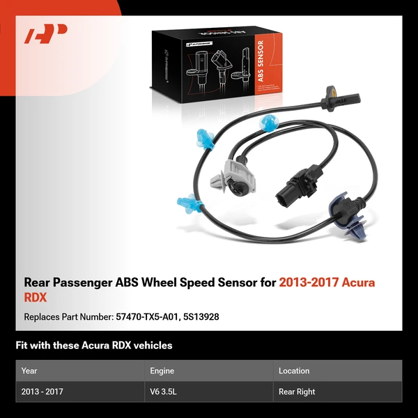 Rear Passenger ABS Wheel Speed Sensor for 2013-2017 Acura RDX