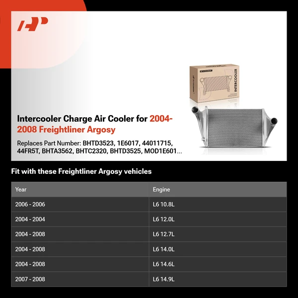 Intercooler Charge Air Cooler for 2004-2008 Freightliner Argosy