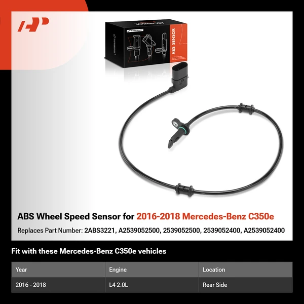 ABS Wheel Speed Sensor for 2016-2018 Mercedes-Benz C350e