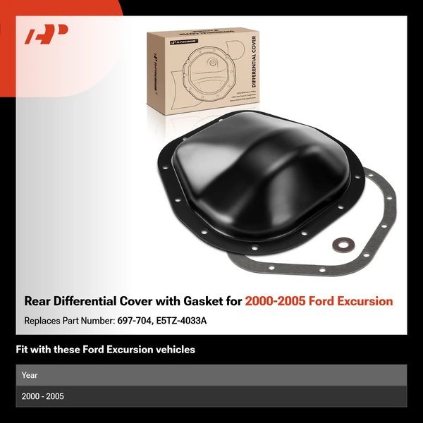 Rear Differential Cover with Gasket for 2000-2005 Ford Excursion