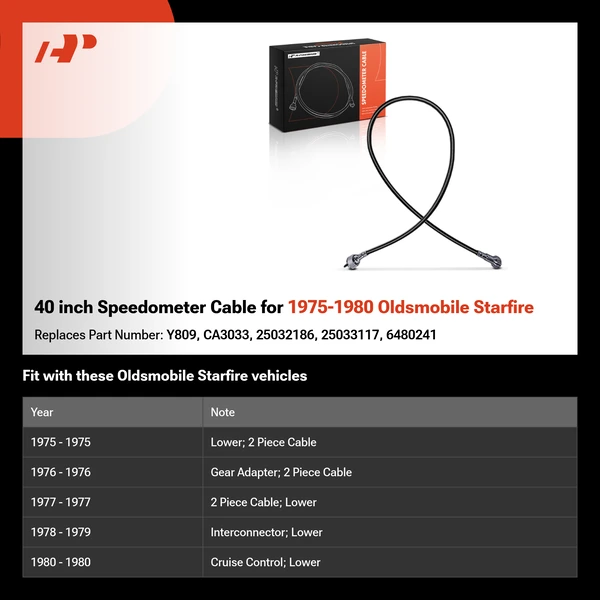 40 inch Speedometer Cable for 1975-1980 Oldsmobile Starfire