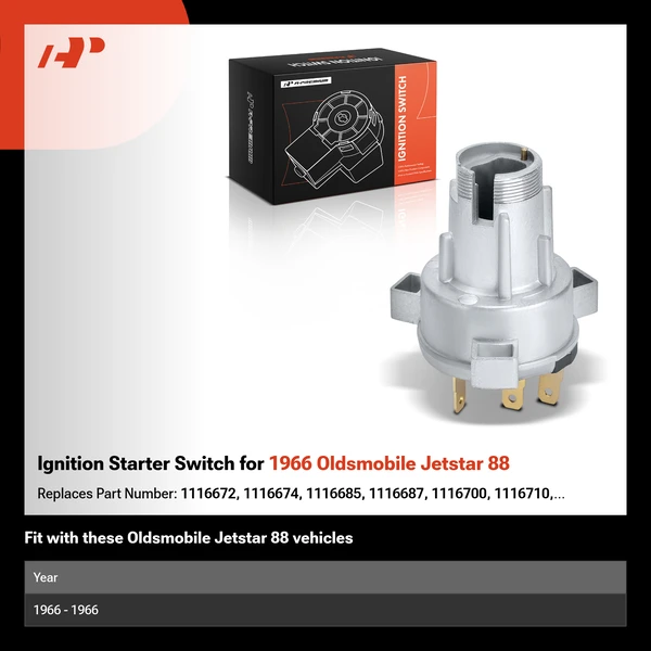 Ignition Starter Switch for 1966 Oldsmobile Jetstar 88