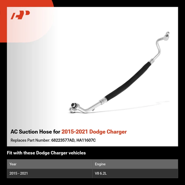 AC Suction Hose for 2015-2021 Dodge Charger