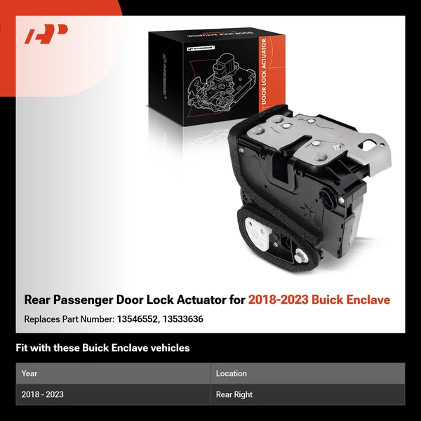 Rear Passenger Door Lock Actuator for 2018-2023 Buick Enclave