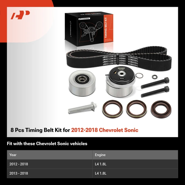 8 Pcs Timing Belt Kit for 2012-2018 Chevrolet Sonic