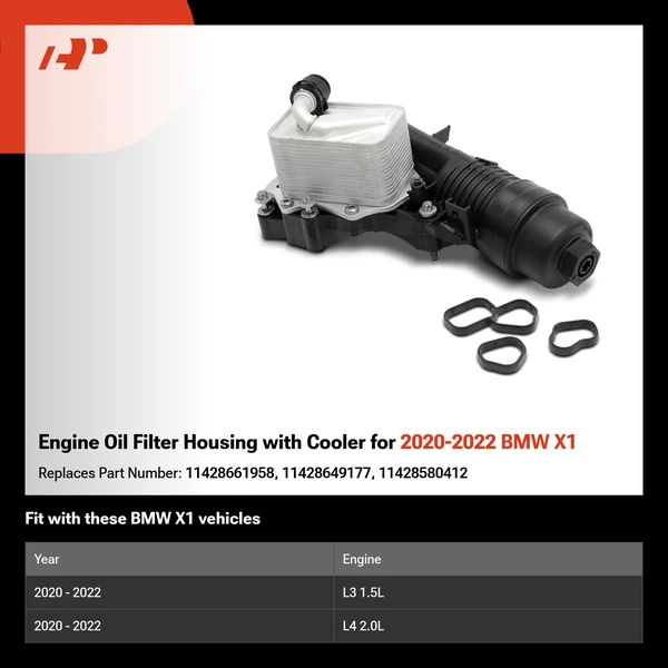 Engine Oil Filter Housing with Cooler for 2020-2022 BMW X1