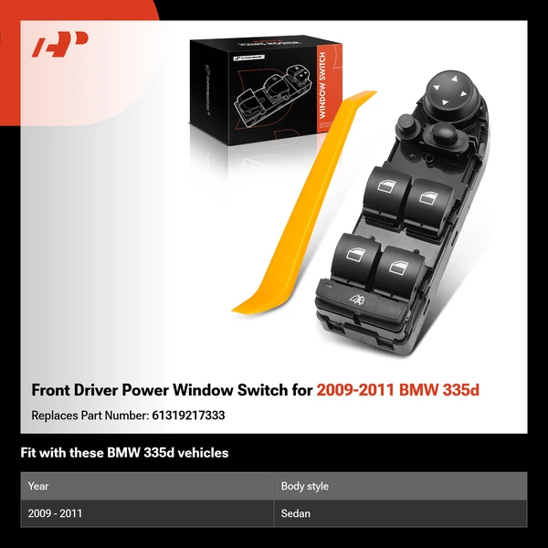 Front Driver Power Window Switch for 2009-2011 BMW 335d