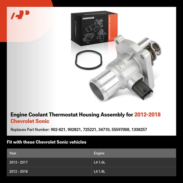 Engine Coolant Thermostat Housing Assembly for 2012-2018 Chevrolet Sonic